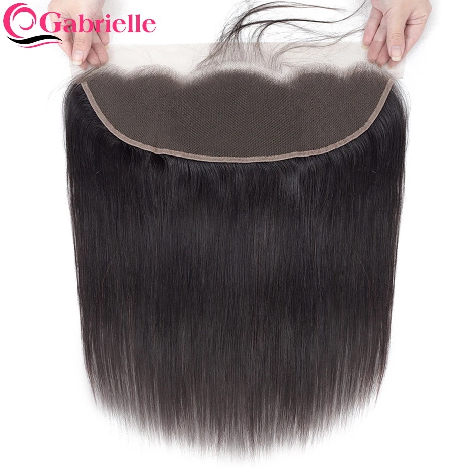 Gabrielle Transparent Lace Frontal Brazilian Straight 13x4 HD Lace Frontal Closure Human Hair 4x4 Brown Lace Closure