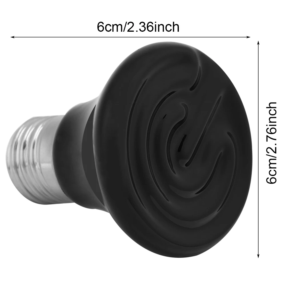 Reptile Heating Lamp Reptile Light Bulb Reptile Lamp Bulb Infrared Heater Lamp Reptile Heater Lamp 50-100W Infrared Ceramic Emitter Pet Reptile Light Bulb Heat Emitter Bulb