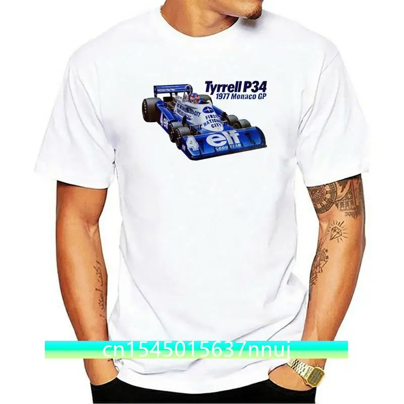 Tyrrell P34 Grand Prix Car Coaster Racing Sport Design T Shirt Unisex Bianco (1)