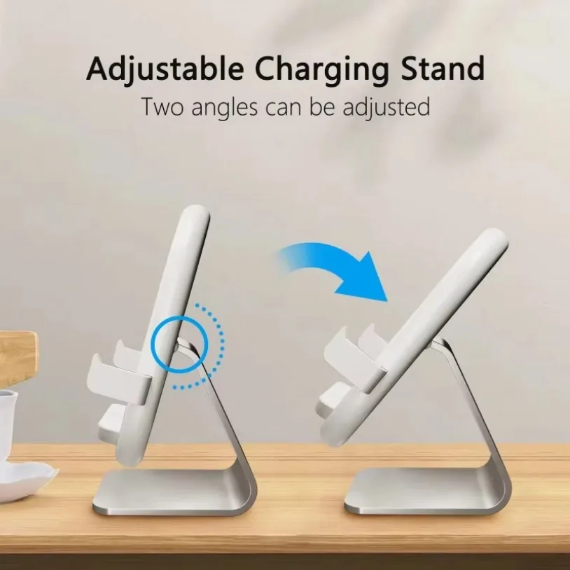 VIKEFON Desktop Wireless Charging Cell Phone Holder Lazy Phone Stand For iPhone 16-12 Samsung S24 Xiaomi Fast Charging Station