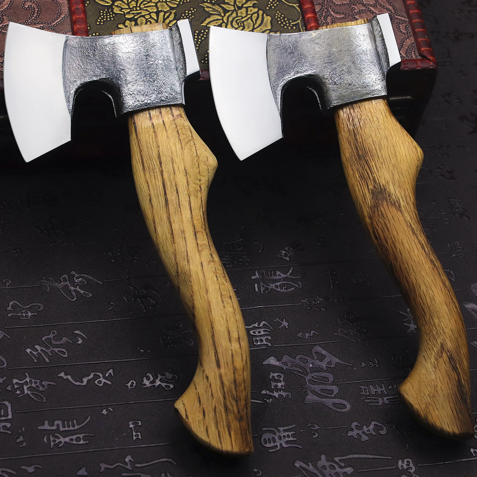 Japanese survival master hand forged DC53 steel high hardness survival hand axe, forest logging axe, household tool axe 2