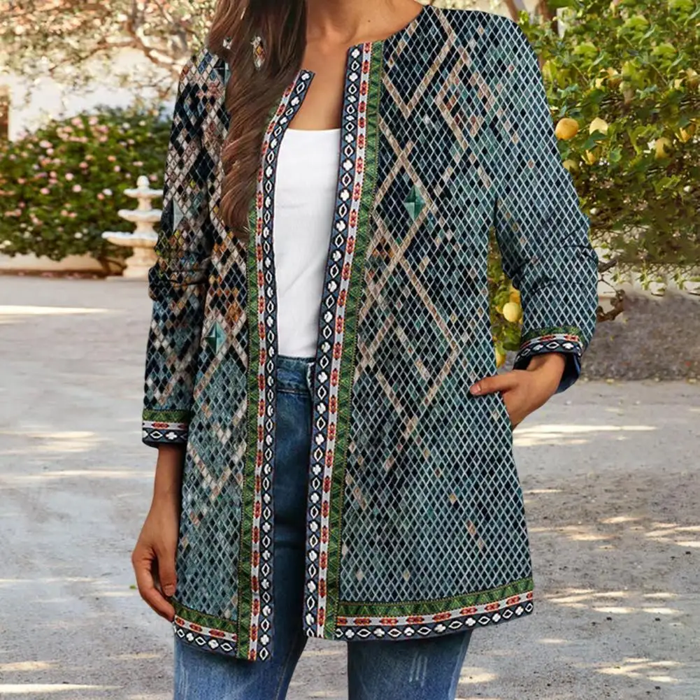 

Chic Winter Jacket Butterflies Print Casual Plus Size Plant Women Coat Vintage Lady Jacket for Home