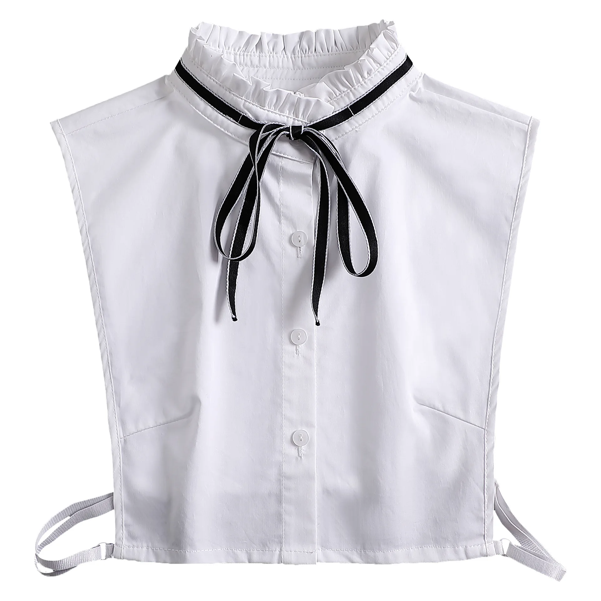 Vintage Lace Front Tie White Detachable Faux Collar