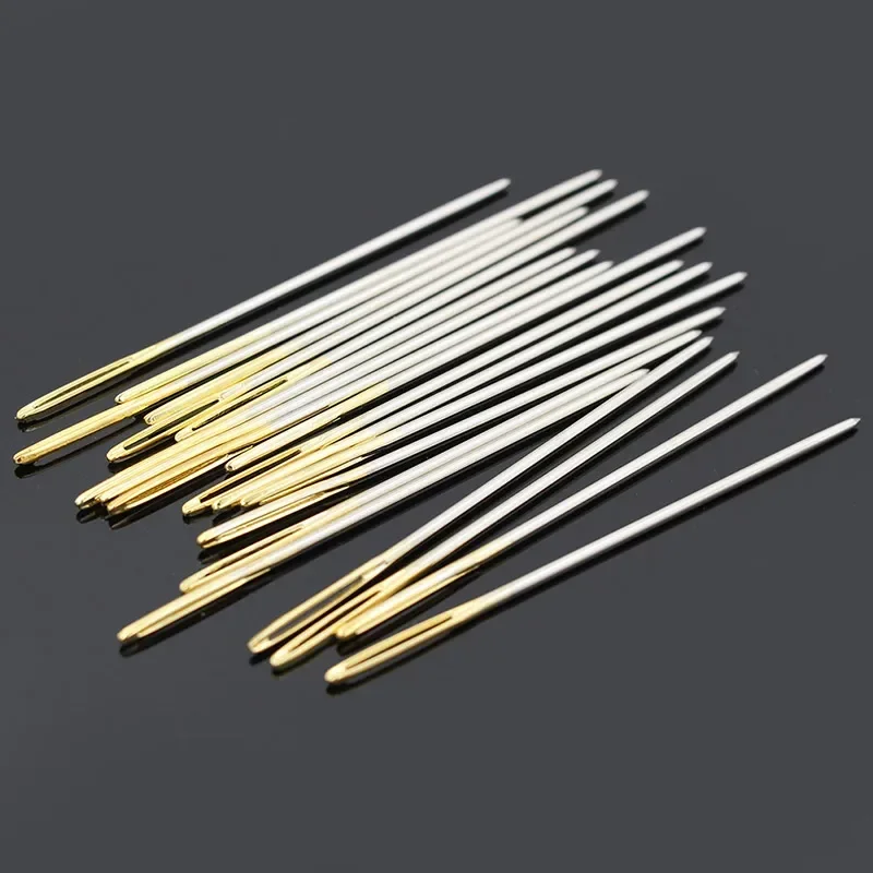 Leather sewing needles Round Head Blunt Pint Pointed Prism Sharp Tool for Embroidery Stitching Big Eye