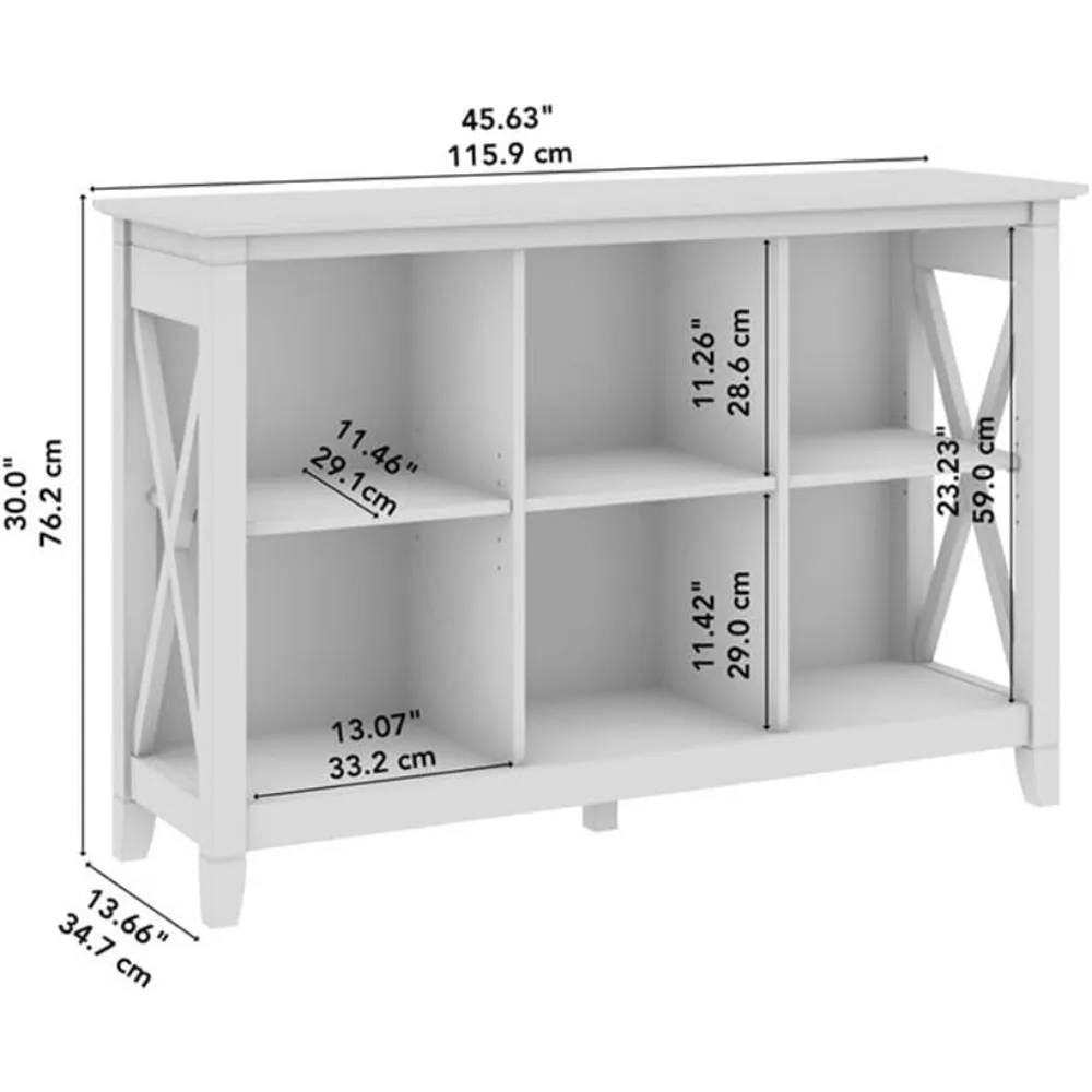 Key West 6 Cube Bookcase in Pure White Oak, Small Organizer for Home Office, Living Room, and Entryway 3