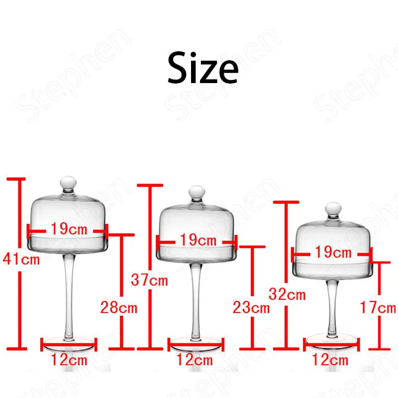 High Legged Transparent Glass Container European Modern Large Cake and Dessert Storage Jars with Lid Wedding Decoration Ornament 6