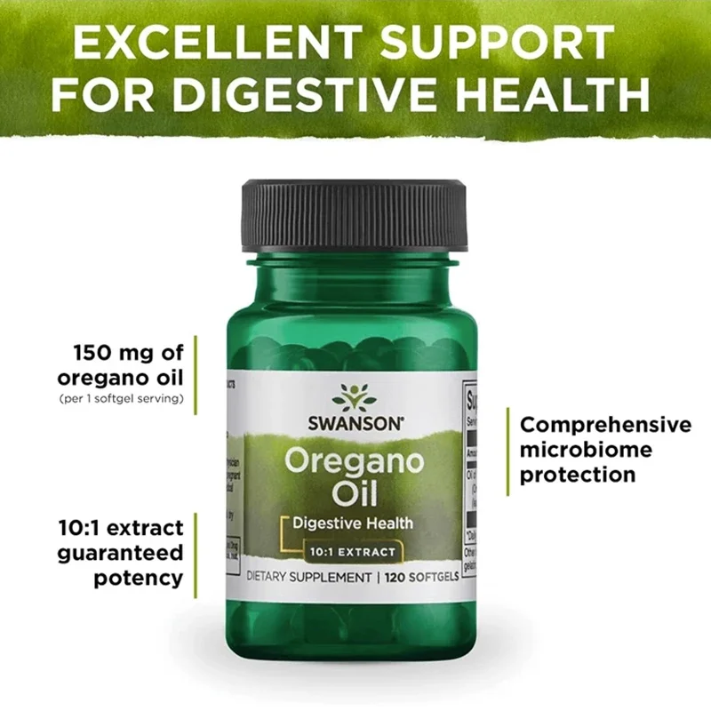 

120 Pills Natural Oregano Oil 10:1 Concentrated Capsules Adult Antibacterial Enhancement Immune Maintenance Healthy Intestinal