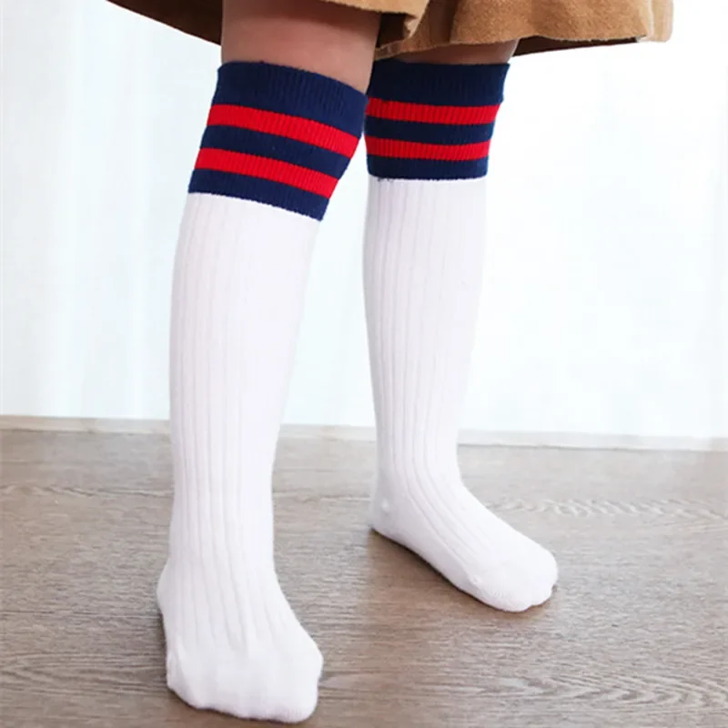 Kids Boys Toddlers Girls Socks Knee High Long Soft Cotton Baby Socks Stripped Children School Clothes 4-9 Years