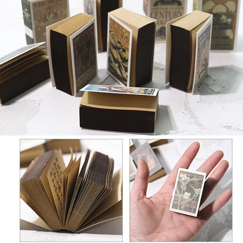 

1PC Dollhouse accessories mini retro pocket book cartoon classic scene shooting props