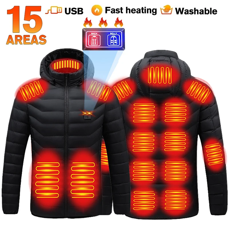 Heated Jacket USB Electric Heating for Men Women Motorcycle