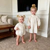 Autumn Baby Bodysuit Sisters Dress Party Infant Girls Toddler Outfit Baby Girls Rompers Embroidery Bow Dress Family Sister Dress