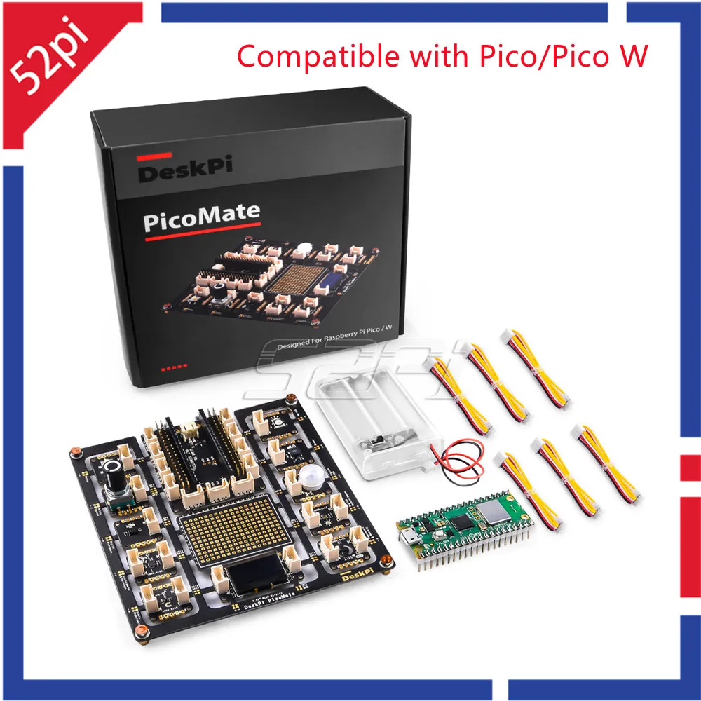 Deskpi Picomate Expansão Dock Cabeçalhos de Pinos Pré-soldados V1.0 52pi Raspberry pi Pico w Novo