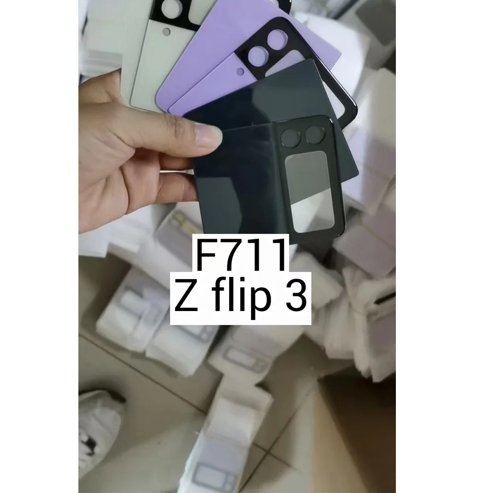 카메라 베젤 및 렌즈 포함 후면 배터리 커버, 유리 도어 후면 하우징, 삼성 갤럭시 f711 z filp 3