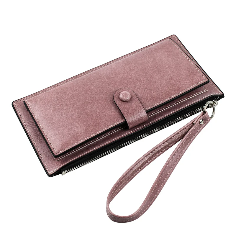 Fashion Women Wallets Long PU Leather Zipper Coin Purse Ladies Clutch Card Holder Female Wristlet Ultra Thin Mobile Phone Bag