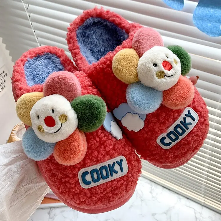 Winter New Ladies Cotton Slippers Simple and Comfortable Animal Cotton Slippers Women Flat Slippers Women Furry Slippers Women