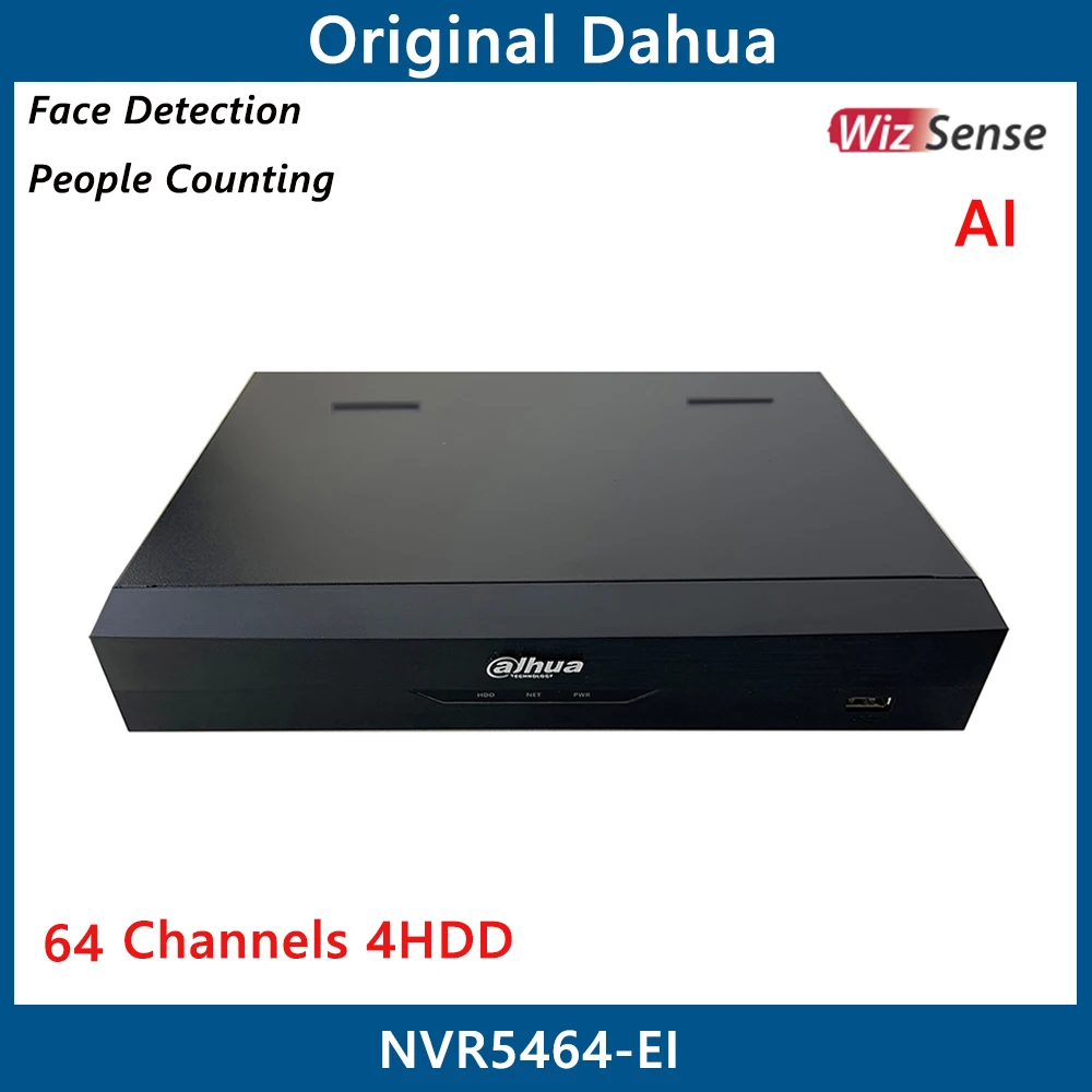 Dahua 보안 IP 카메라 NVR5464-EI 스마트 H.265 + AI 얼굴 감지 WizSense 네트워크 비디오 레코더, 64 채널 NVR 4HDD, 64CH