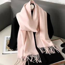 Elegant Women's Winter Cashmere Scarf with Tassels - Warm, Fashionable, and Windproof Wrap - 33x180cm (DFP001-41)