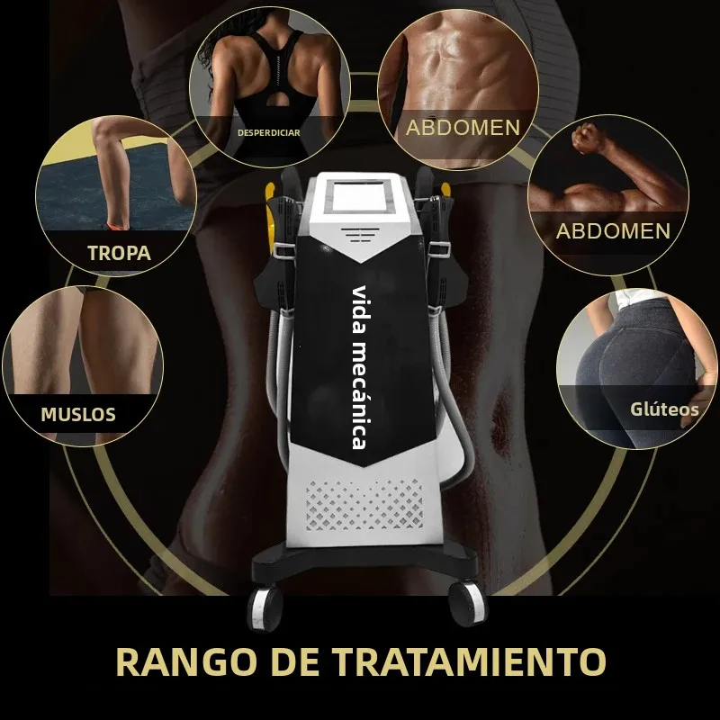 2026 Novedad: Máquina Corporal EMS RF MECAVIE Neo Power 6500W con 4 Manijas y Opciones para Glúteos