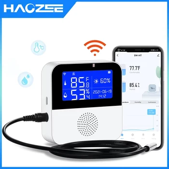 Haozee Tuya Smart WIFI Temperature and Humidity Sensor with Backlight LCD Display Indoor Thermometer Hygrometer Meter 1