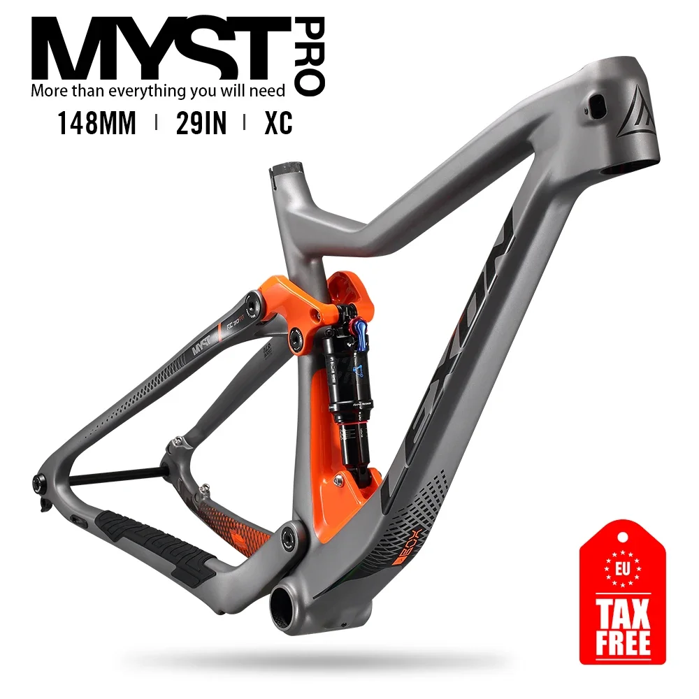 Quadro de bicicleta LEXON XC TRIAL Cross Country Carbon Mountain Bike Suspensão total 29er Boost conjunto de quadros ROCKSHOX DNM Parts