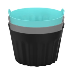 Silicone Baking and Cooking Cups Set (3pcs black)