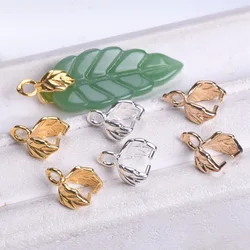 10pcs Gold/Silver/Light Gold Color 9x8mm Copper Metal Connectors Bail Beads Pinch Clasp Clips Pendant Hooks For Jewelry Making