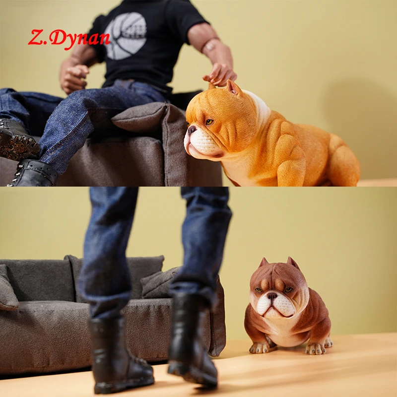 

JXK 1/6 JXK124 Pet Dog Animal Static Model GK Decoration Resin Mini Bully Dog for 12 Inch Action Soldier Doll Accessories