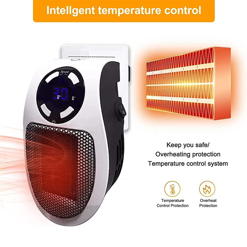 Portable Electric Plug-in Wall Room Household Appliance Heating Tile Mini Radiator Remote Control Hand Warmer hine_voghion.com