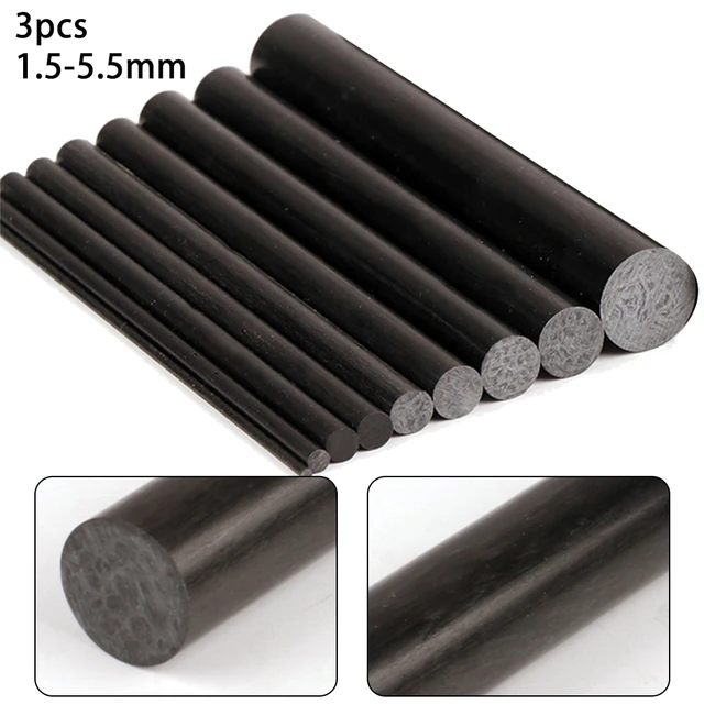 3Pcs Fishing Rod Repair Kit Carbon Fiber Sticks Pole Building Kit