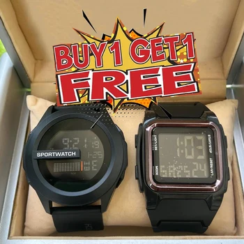 POSHI 남성용 방수 LED 조명 전자 시계, 1 Get 1, Reloj Deportivo Hombre, 무료 배송
