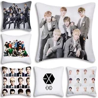 EXOs Pillow Covers Cartoon Sofa Decorative Home Double-sided Printing Short Plush Cute Cushion Cover 1