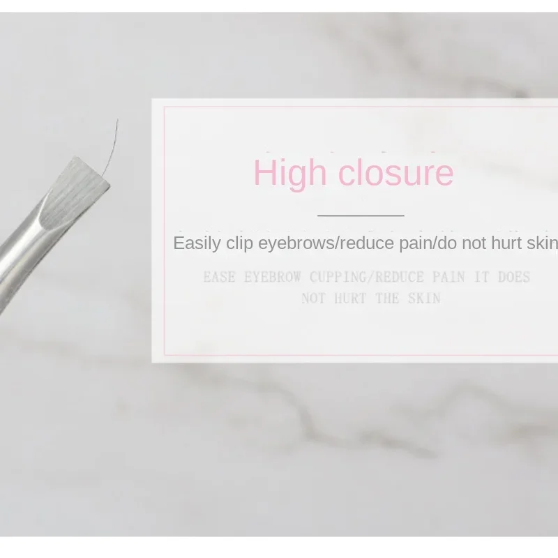 Stainless Steel Oblique Semi-gold Plated Eyebrow Tweezers Hair Trimmer Beauty Tools