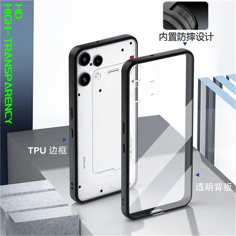 Acrylic Transparent Magnetic Shockproof Phone Case with 360° Protection