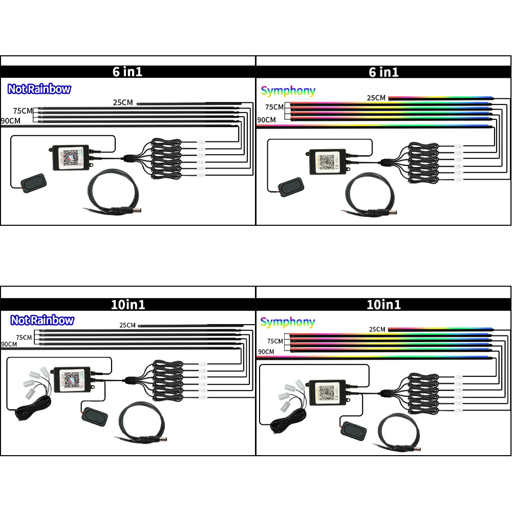 Symphony Streamer Car Ambient Light Interior LED Full Color  - AIXIVO product image