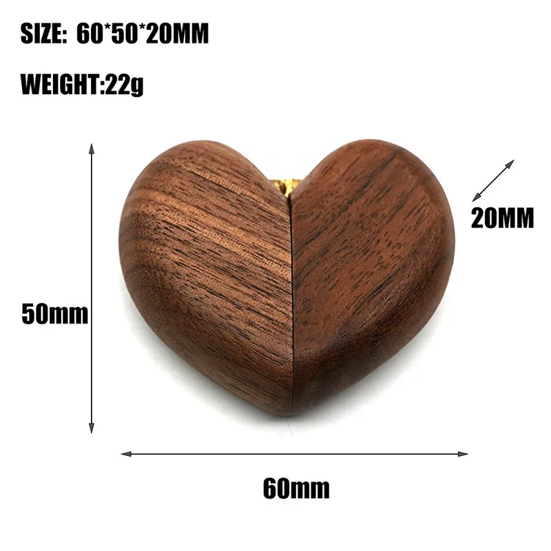 Engagement Ring Box Unique Wooden Heart Shaped Ring Case for Proposal Wedding Ceremony Birthday Gift