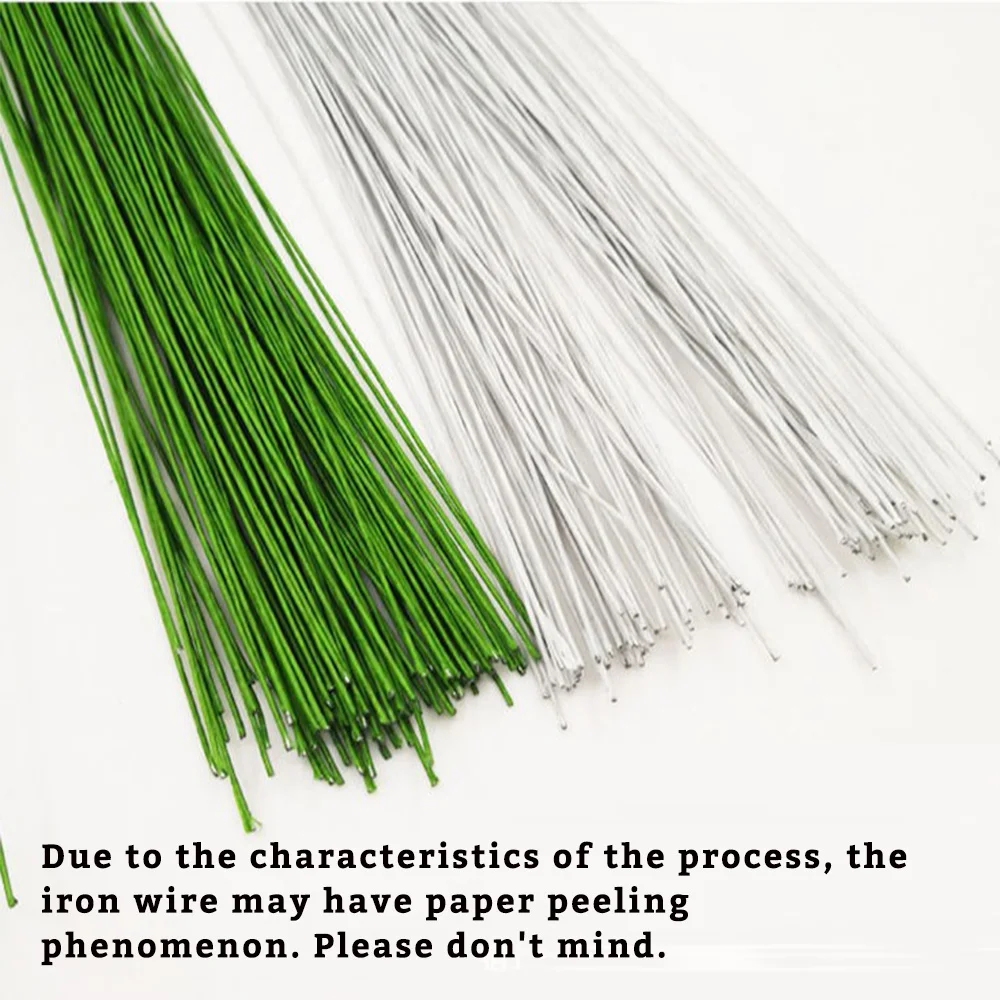 100PCS/Set #20 #26 Paper Floral Wire 40cm Long for DIY Nylon Stocking Flower Branche Making