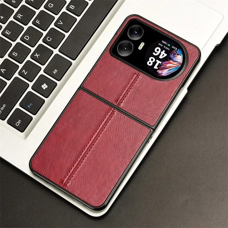 Luxury Calfskin PU Leather Lines Phone Case Cover - Soft Back Cover