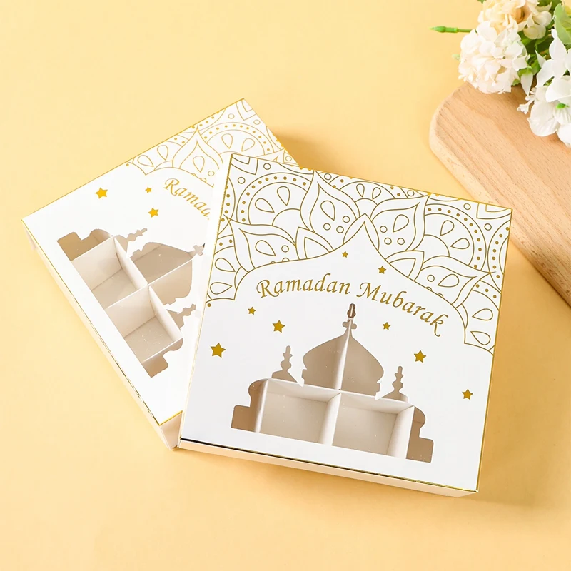 2Pcs Eid Mubarak Cake Boxes with Clear Window, Ramadan Kareem Transparent Candy and Cho... - SKU EMCB1551 - UGI Packaging