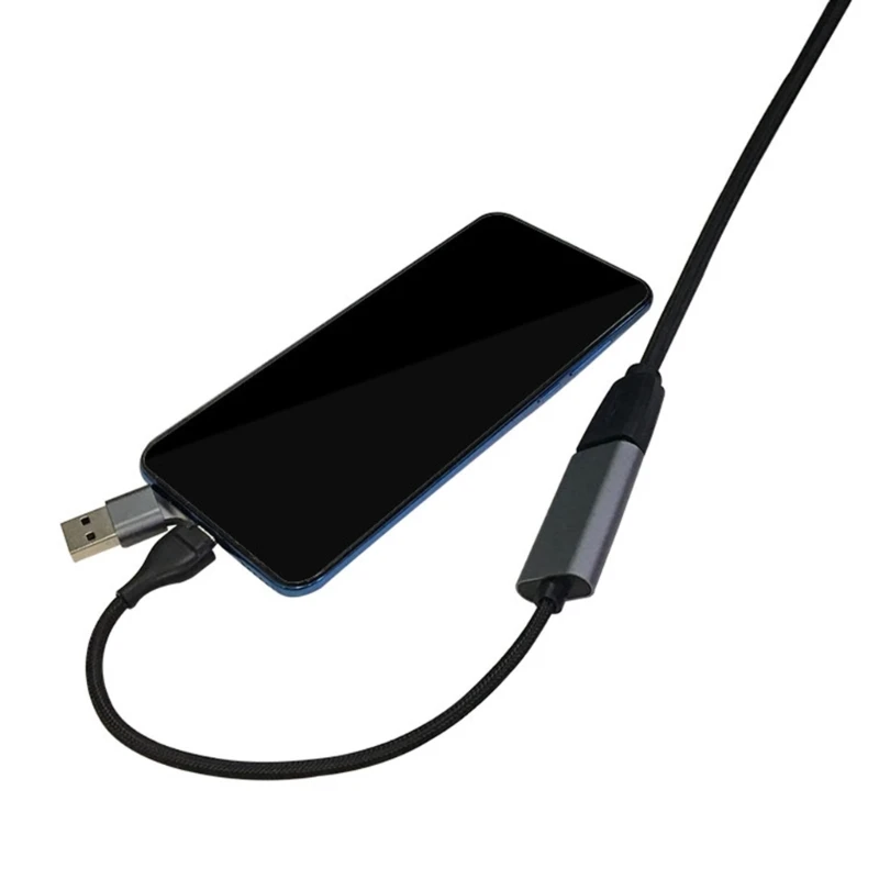 휴대용 USB Type-C+USB 호환 어댑터 케이블 Phone Screen Projection Type-C+USB 호환 어댑터