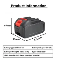 Batterie lithium rechargeable 21V pour outil électrique sans fil Makita 21V, batterie de rechange universelle compatible haute capacité 2