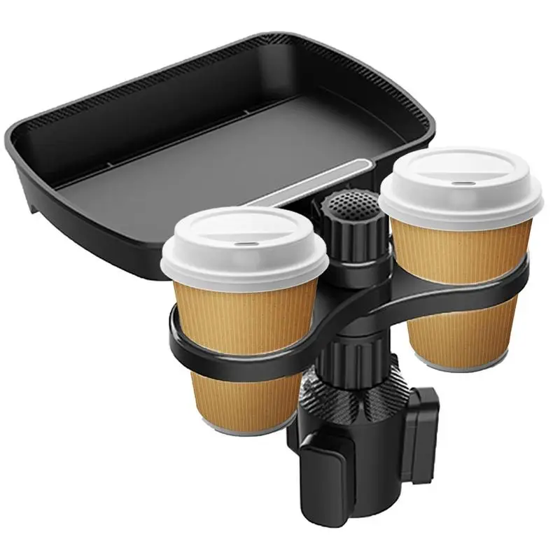 Multifunctional Car Cup Holder Attachable Tray 360 Swivel Adjustable Car Food Eating Tray Table Auto Cup Holders Expander drinks holder