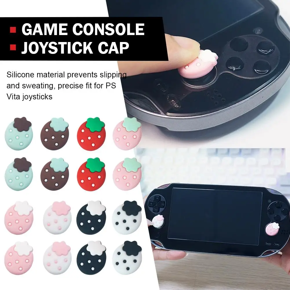 PS Vita 1000/2000용 게임 콘솔 실리콘 조이스틱 캡, 미끄럼 방지 아날로그 스틱 커버, 귀여운 그립 프로텍터(4개)