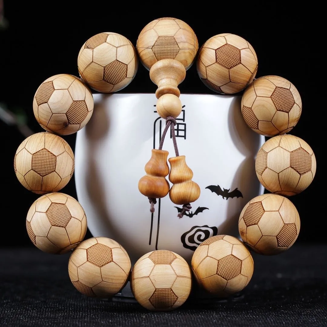 20MM Natural Thuja Cypress Wooden Creative Full Carved Buddha Beads Bracelet Dragon phoenix - Image 4