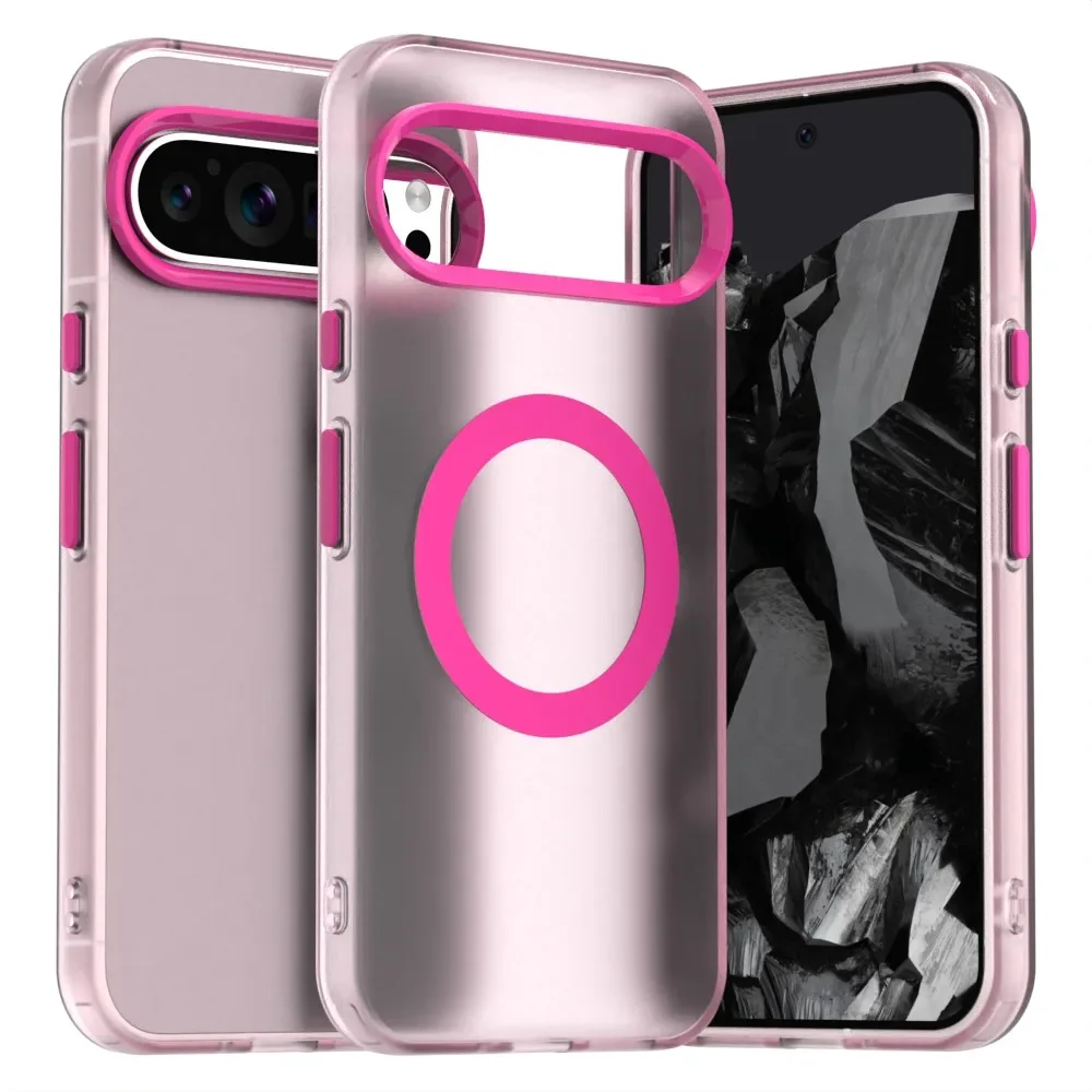 Matte Clear Magnetic Wireless Charging Shockproof Candy Color Case