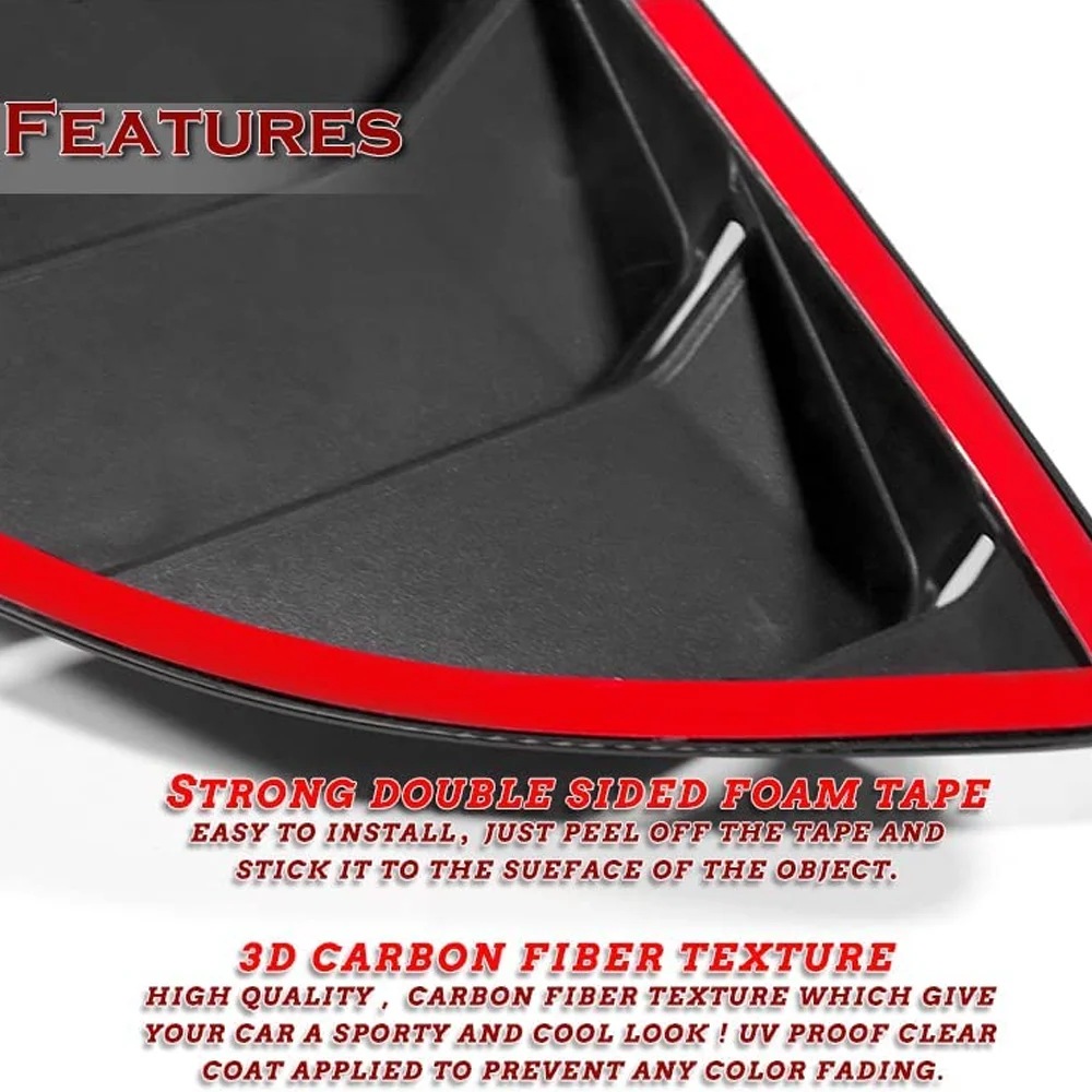 2PCS ABS Rear Side Window Louvers Air Vent Scoop Shades Cover Blinds Fit for 2012-Subaru BRZ Toyota GR86 Rear Window Panel car rear window cover car side window louver