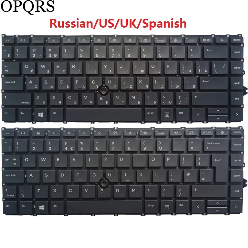 Teclado do Portátil com Vara Apontando sem Moldura hp Elitebook 840 g7 g8 745 g7 Russo us uk Espanhol Espanhol Nórdico Novo