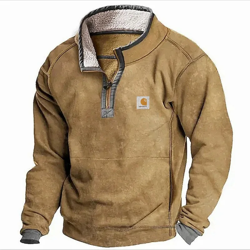 

Men's New Print Casual Flip Collar hoodies Fleece Zipper Long Sleeves Pullover Fashion sweatshirts for men Clothing Streetwear