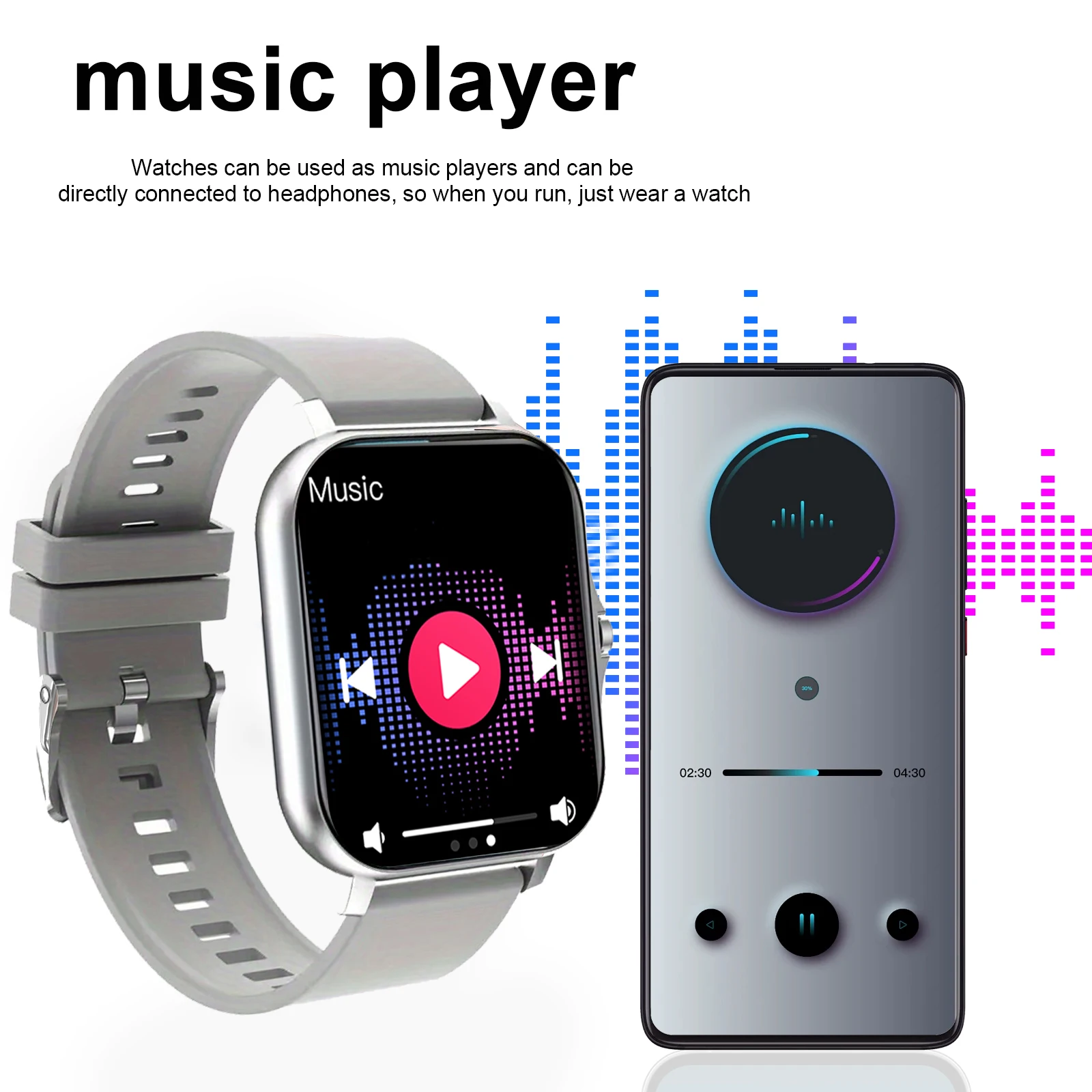 Smart Watch, Wireless Call/Dial, Multiple APP Reminders, Suitable for Men and Women, Sports Watch, Compatible with IPhone/Andrio 2