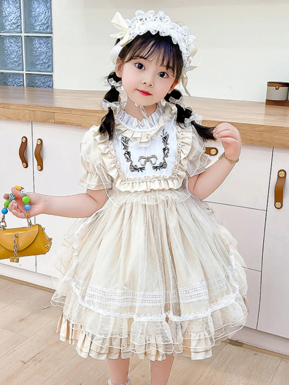 Lolita Girls' Dress Spring and Autumn Children's Evening Show Pettiskirt Birthday