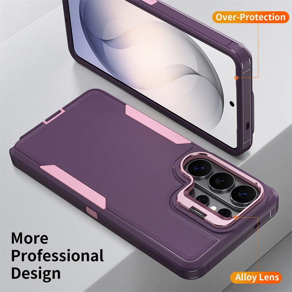 Shockproof Armor Flip Lens Stand Phone Case Cover